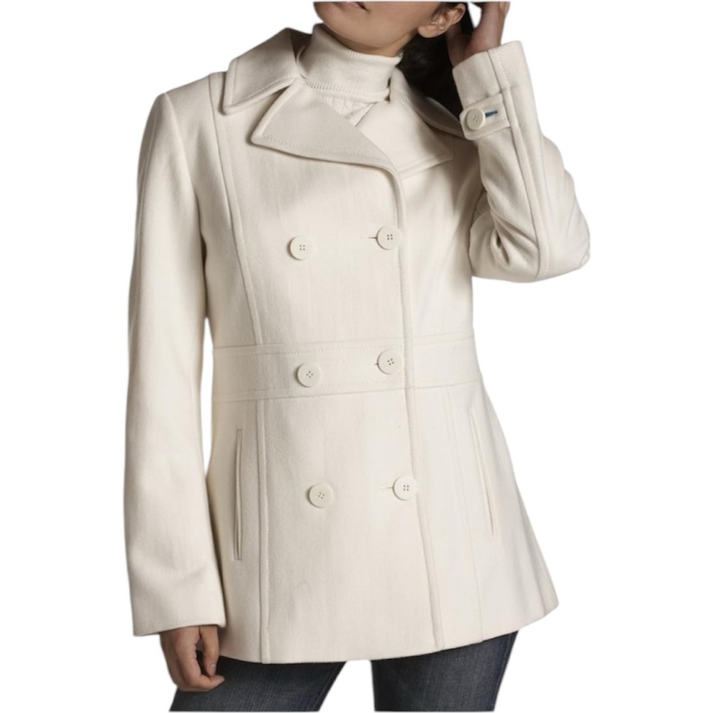 Levi’s white double breasted peacoat women’s size medium